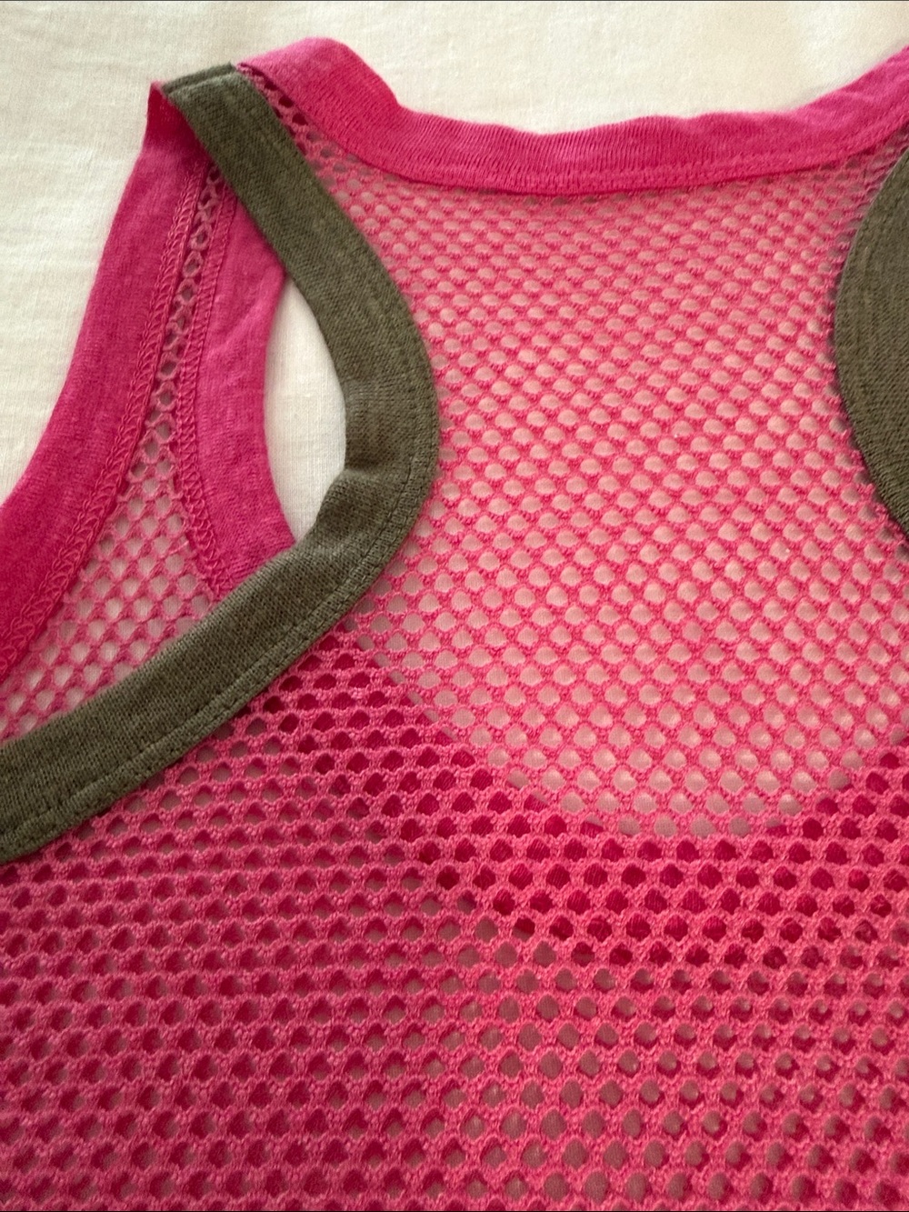 Zadig & Voltaire Hot Pink Mesh Fishnet  Tank  sz S - Picture 8 of 9